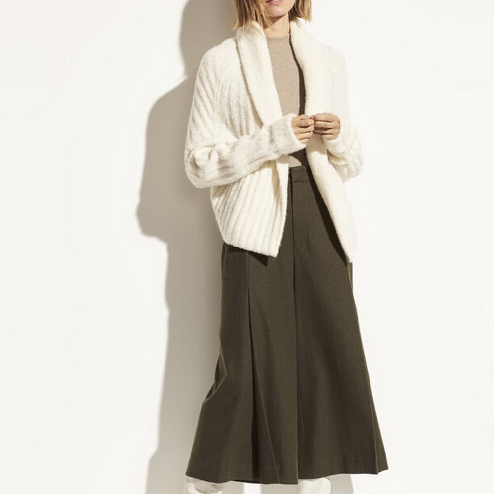 NWT Vince Alpaca Cardigan, Large, Dolman Sleeves, Open Front, OFF-White - Picture 3 of 10